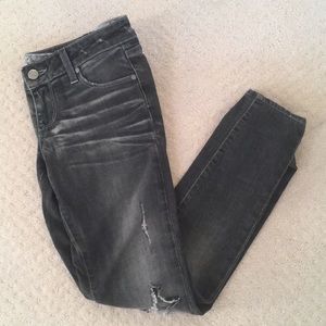Paige charcoal ripped skinny jeans